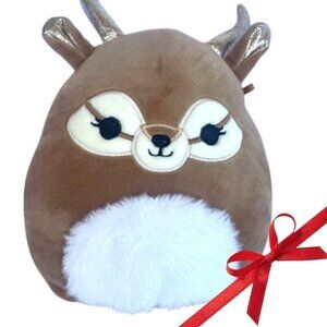 7" Squishmallows Kieli the Antelope with Golden Antlers Plush Winter Christmas